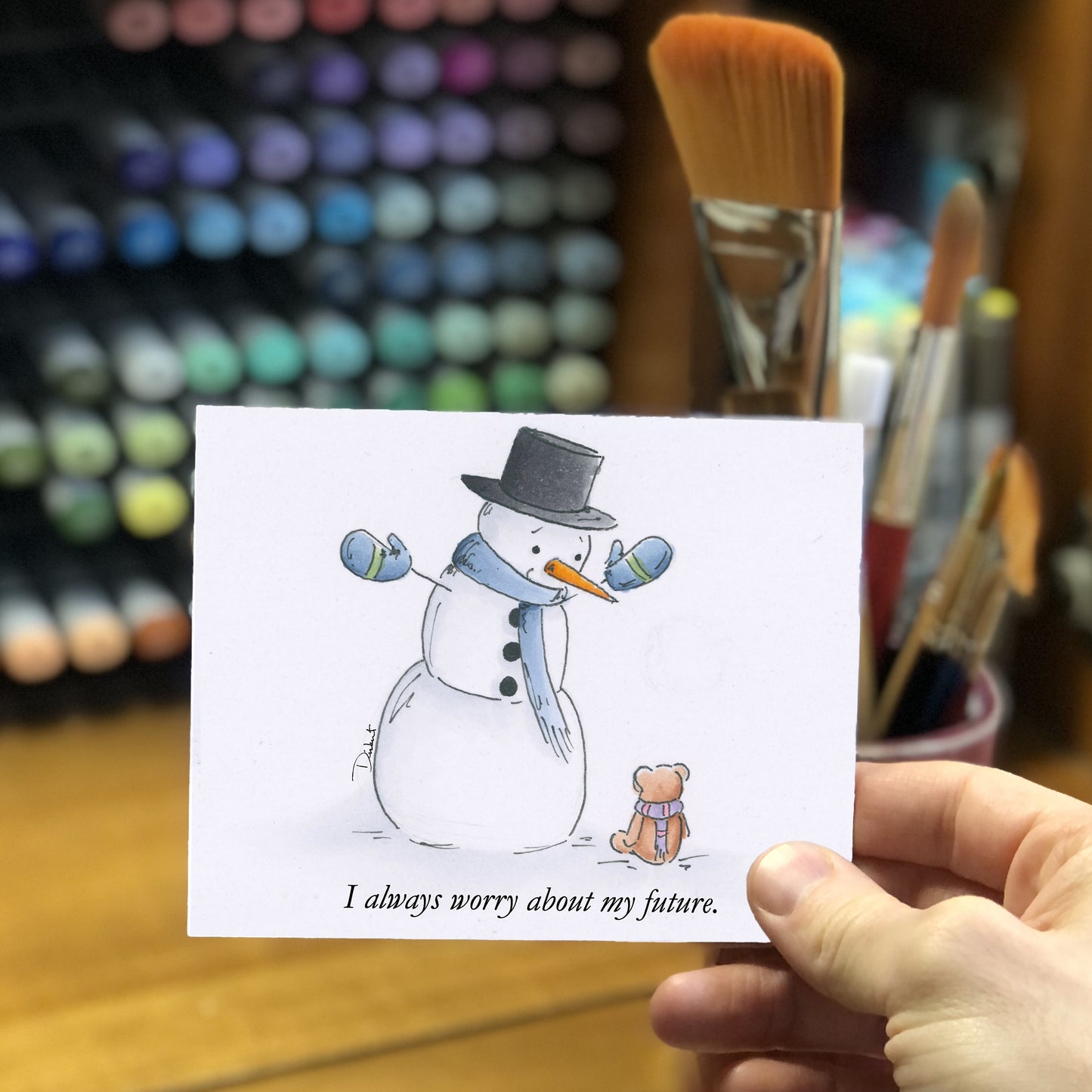An Anxious Snowman (Little Print)