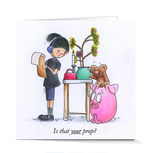 Sherry the Stage Manager is fed up with everyone touching props on the prop table that aren't theirs. A perfert theater gift for the theater lover in your life.