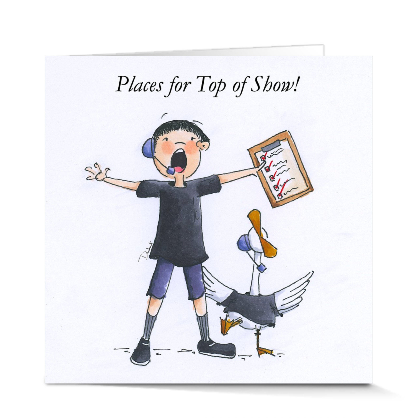 Sherry, the little Stage Manager has been running around getting everyone ready for Top of Show! Theater lovers will love this theater gift.