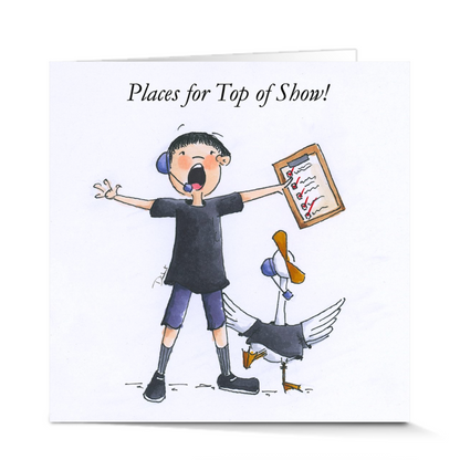 Sherry, the little Stage Manager has been running around getting everyone ready for Top of Show! Theater lovers will love this theater gift.