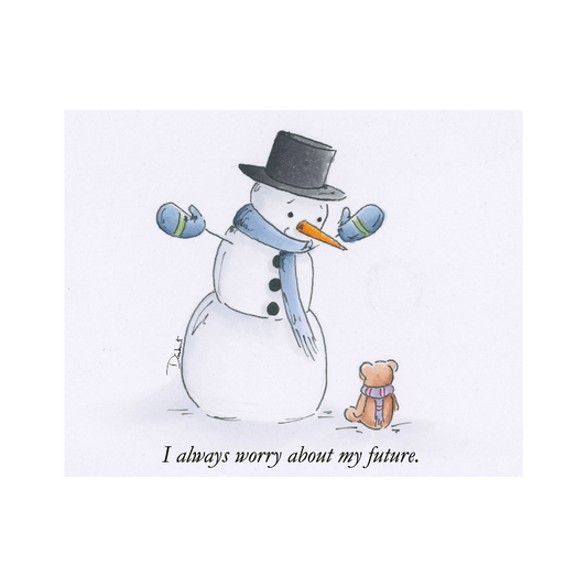An Anxious Snowman (Little Print)
